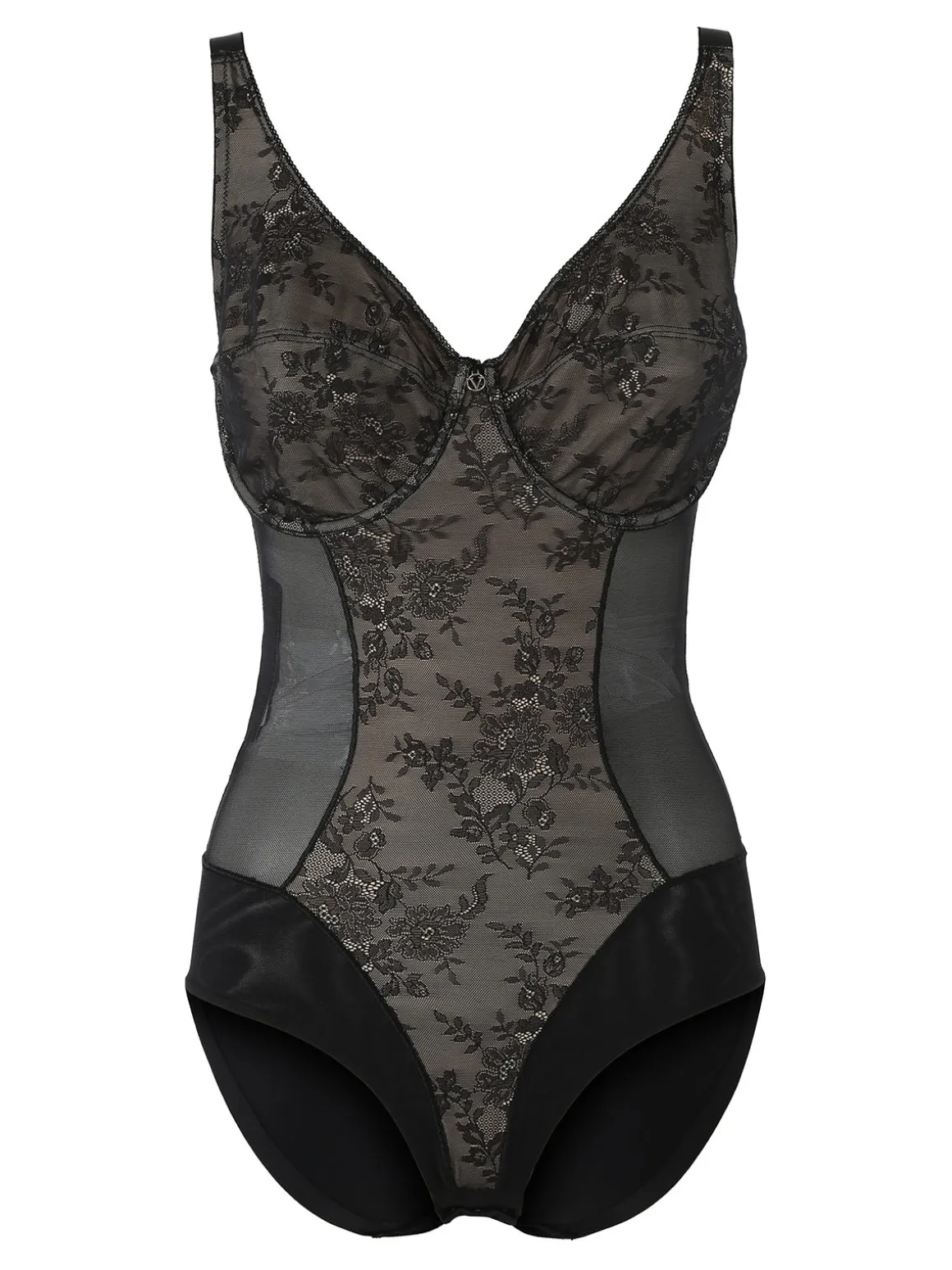Verde Veronica DR42 Body francese da donna con ferretto coppa D - nero