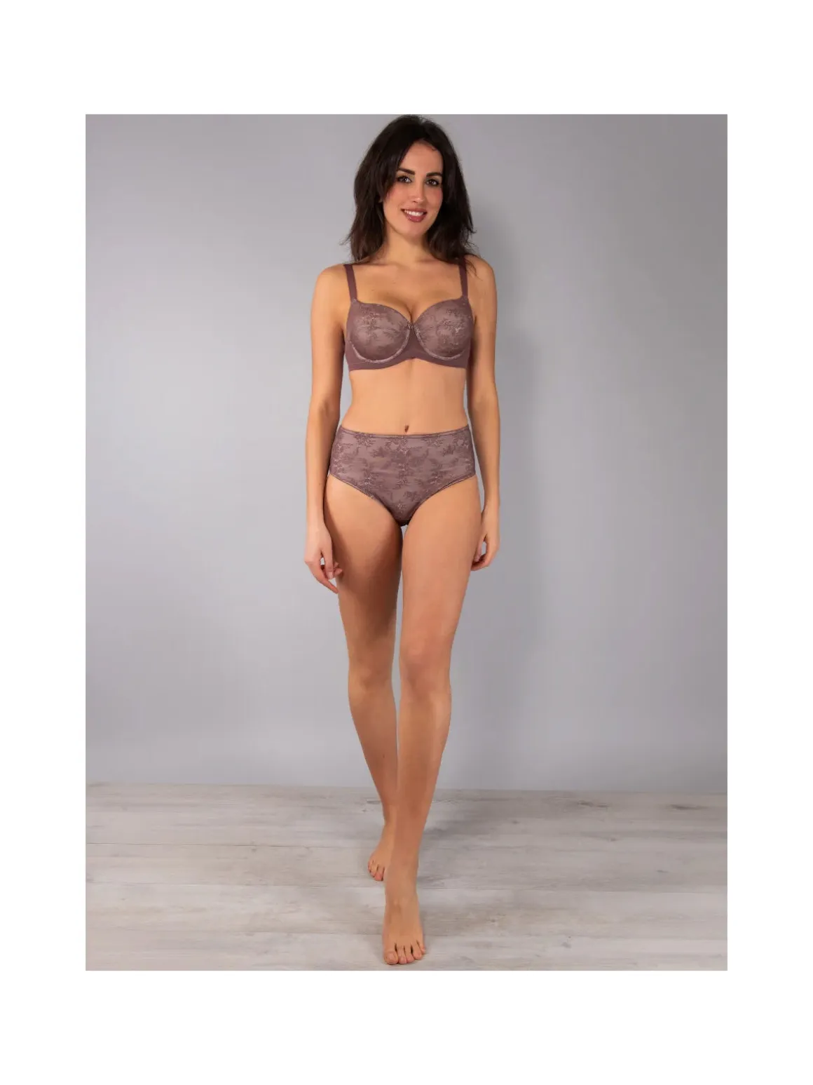 Verde Veronica DR14C Reggiseno donna imbottito con ferretto e coppa C preformata - bordeaux