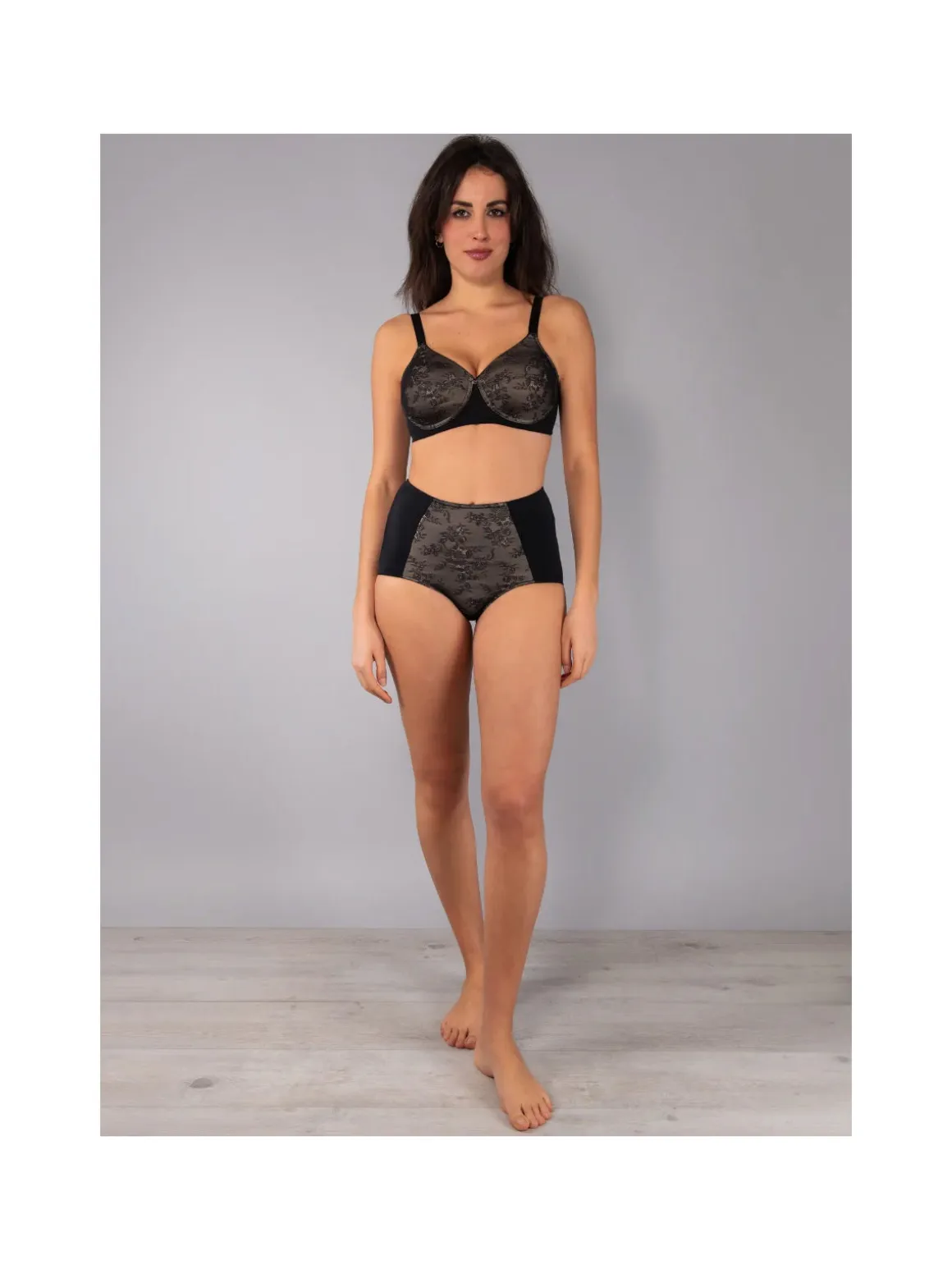 Verde Veronica DR16C Reggiseno donna imbottito senza ferretto COPPA C - nero