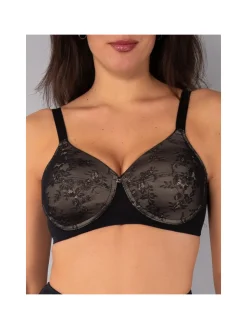 Verde Veronica DR16C Reggiseno donna imbottito senza ferretto COPPA C - nero