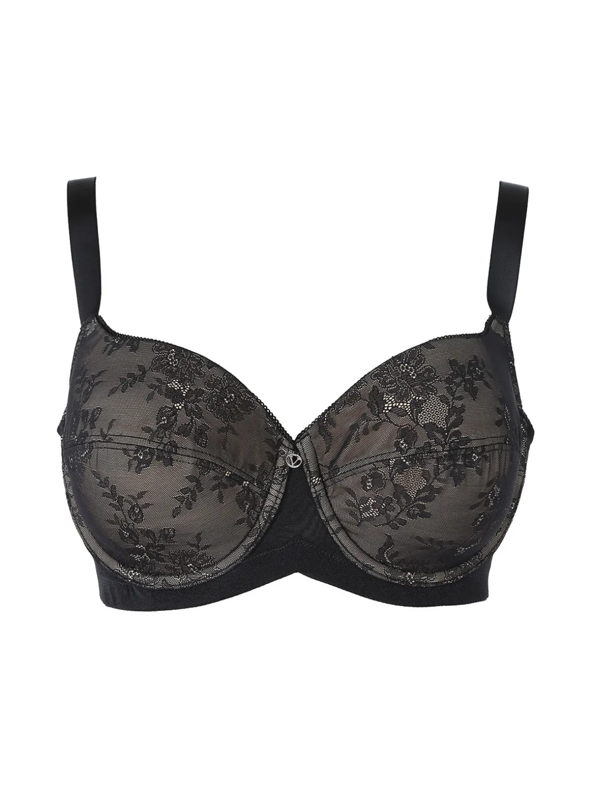 Verde Veronica DR14D Reggiseno donna preformato con coppe imbottite e ferretto coppa D - nero