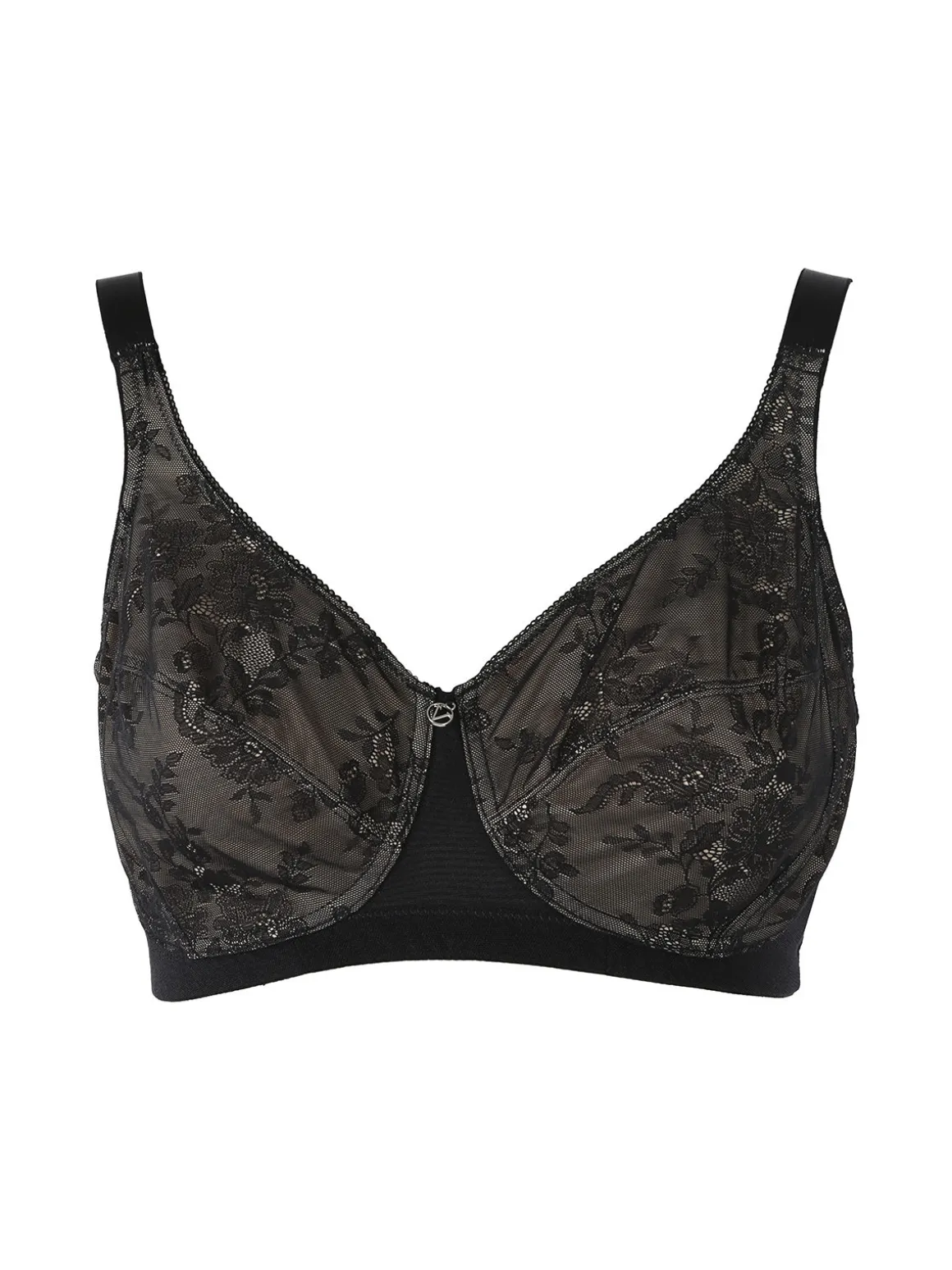 Verde Veronica DR10D Reggiseno donna francese senza ferretto coppa D - nero