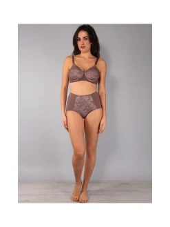 Verde Veronica DR39 Guaina donna con dettaglio in pizzo - bordeaux
