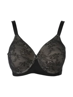 Verde Veronica DR16 Reggiseno donna imbottito senza ferretto coppa D - nero