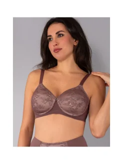 Verde Veronica DR16 Reggiseno donna imbottito senza ferretto coppa D - bordeaux