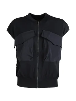 Vicbee Maglia donna senza maniche con zip e tasche