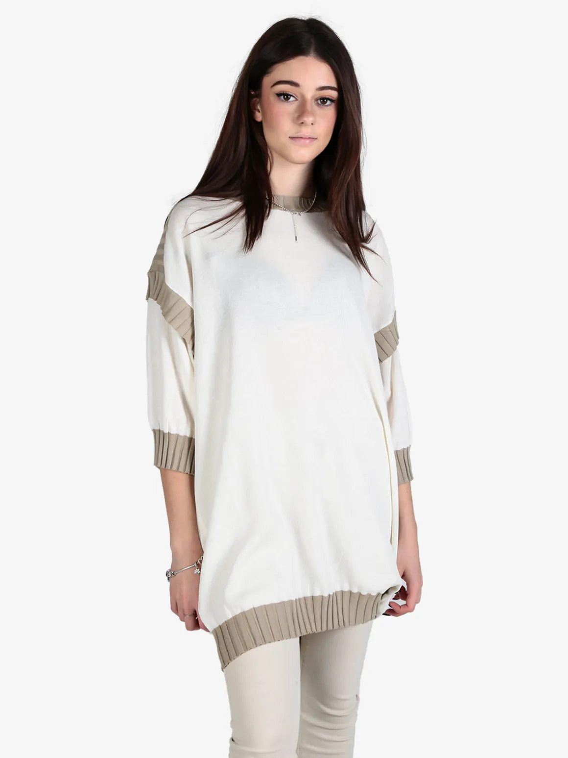 Vicbee Maxi maglia da donna a blocchi di colore