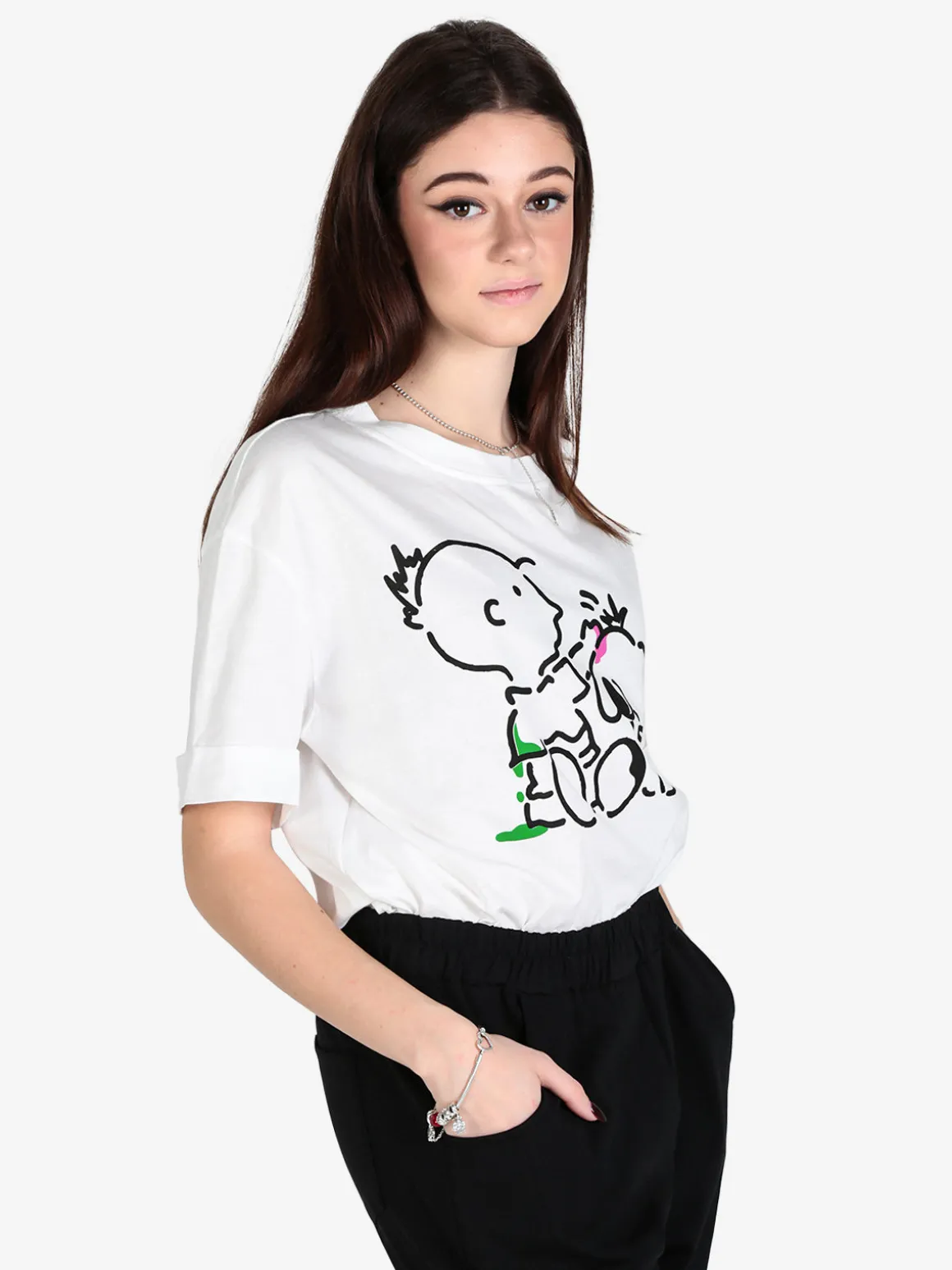Vicbee T-shirt donna oversize con stampa