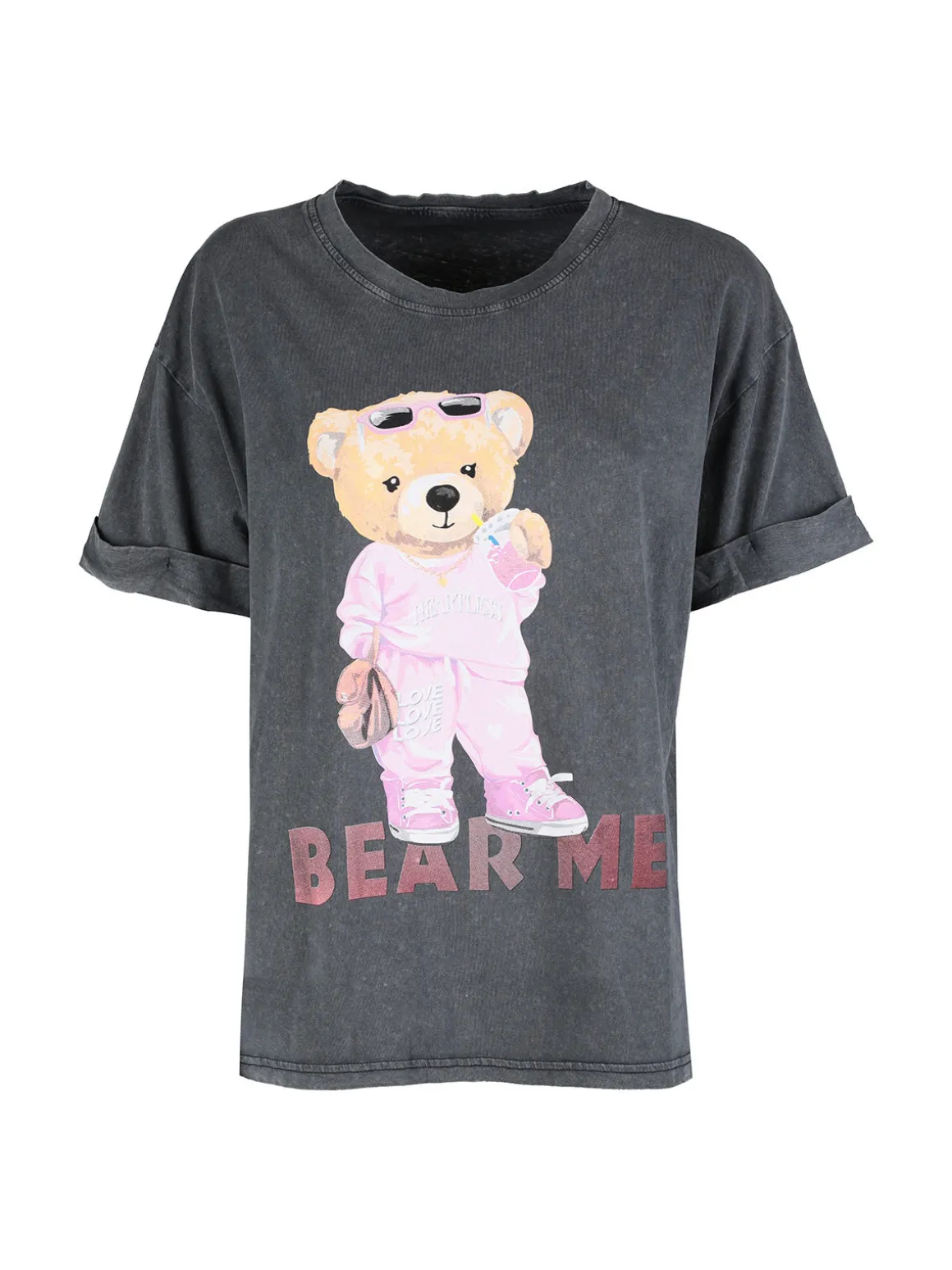 Vicbee T-shirt donna oversize con stampa