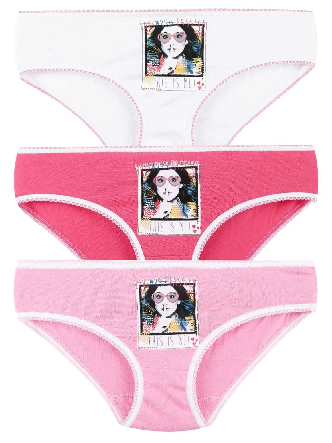 Violetta Tris slip bambina in cotone
