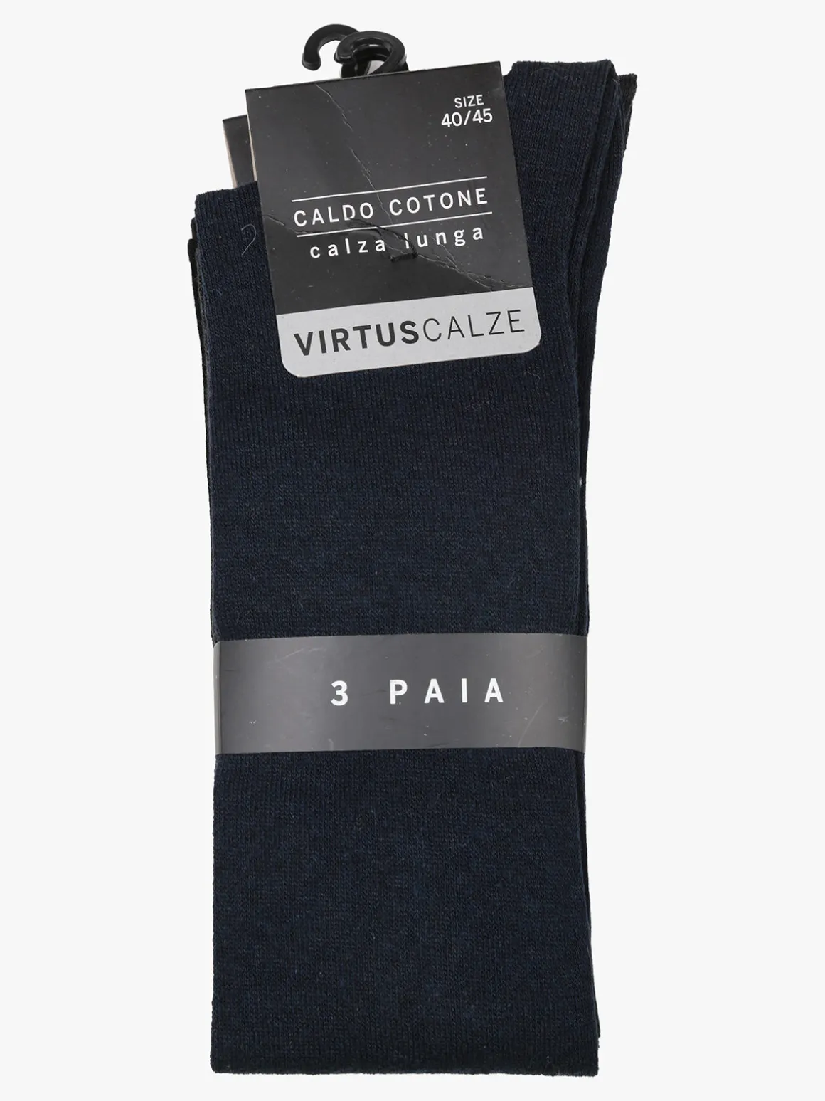 Virtus Calze lunghe da uomo caldo cotone. Confezione 3 paia