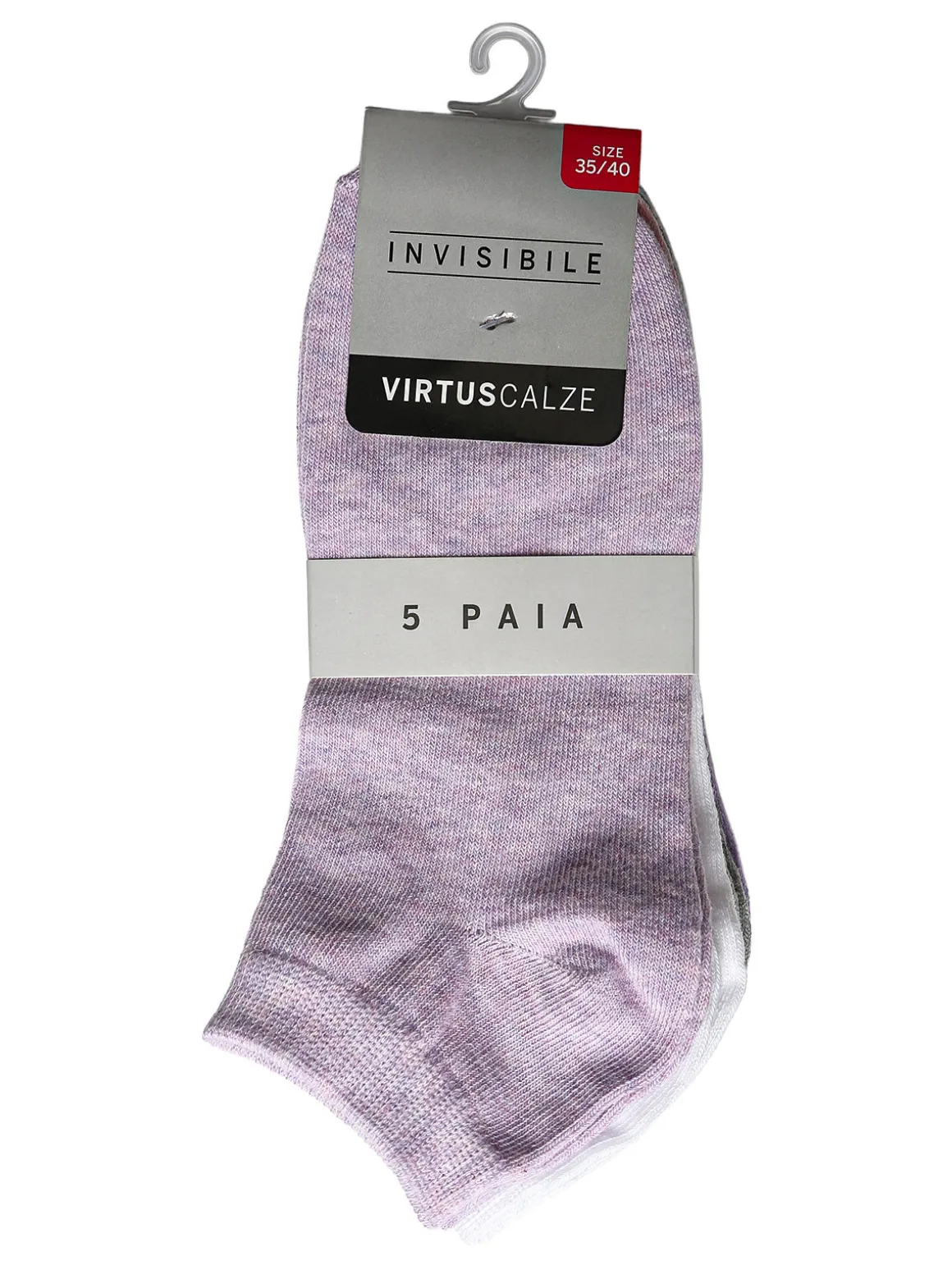 Virtus Confezione da 5 calze fantasmino donna