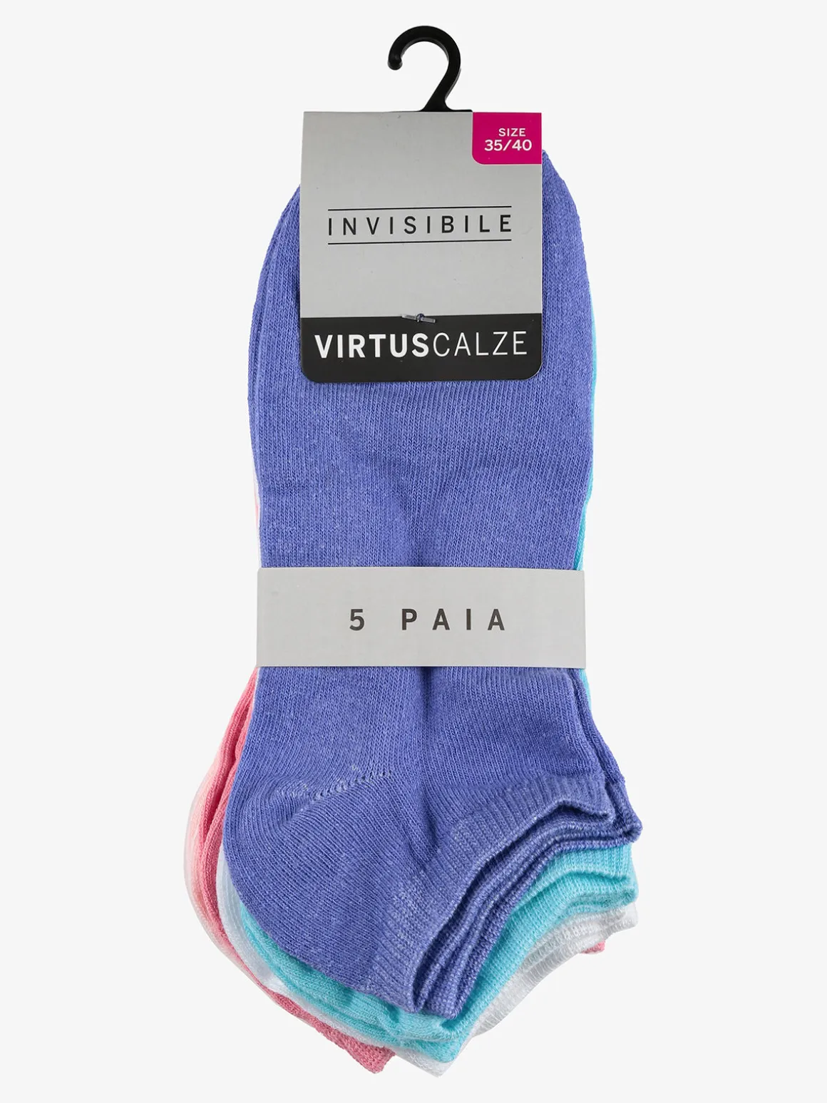 Virtus Confezione da 5 calze fantasmino donna