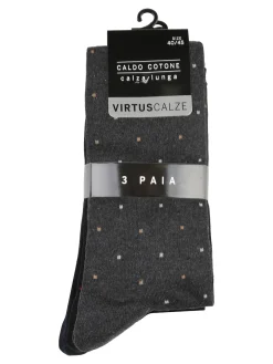 Virtus Confezione da 3 paia di calze lunghe uomo a pois - assortito