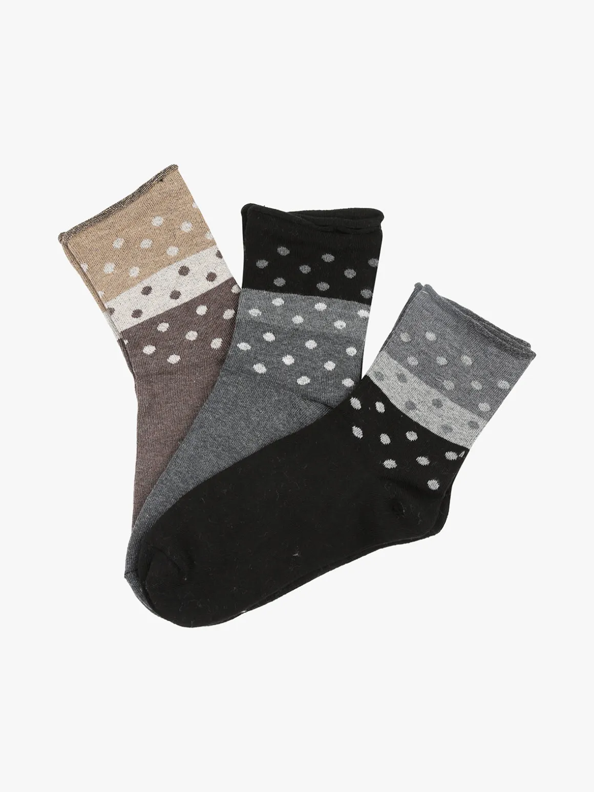 Virtus Confezione da 3 paia di calze corte donna a pois - assortito