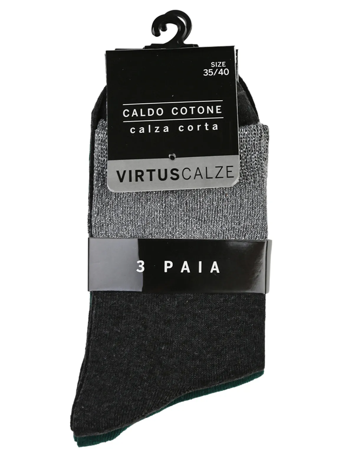 Virtus Confezione da 3 paia di calze corte donna