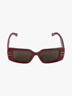 Visionmania Occhiali da sole rettangolari da donna con borchie
