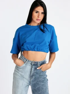 W.Angel Felpa cropped donna manica corta