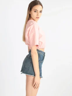 W.Angel Felpa cropped manica corta