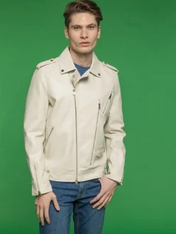 Warren Webber Giacca biker da uomo in ecopelle