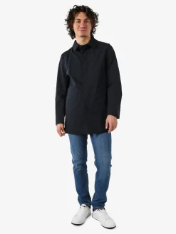 Warren Webber Giacca impermeabile da uomo con bottoni - blu scuro
