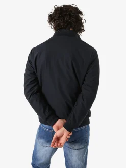 Warren Webber Giacca impermeabile da uomo con bottoni - blu scuro
