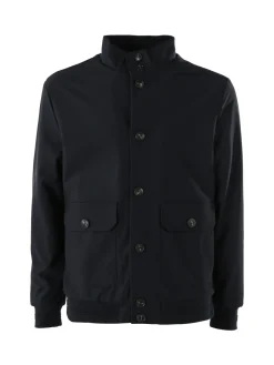 Warren Webber Giacca impermeabile da uomo con bottoni - blu scuro