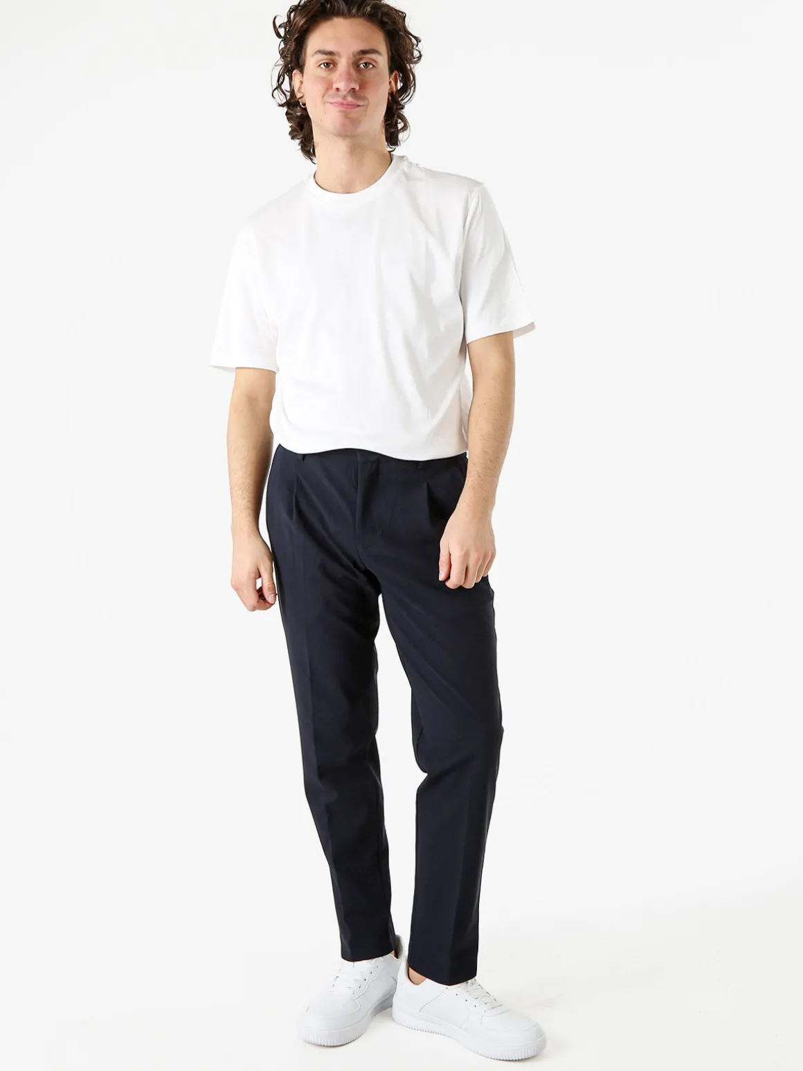 Warren Webber Pantaloni casual da uomo a gamba dritta - blu scuro