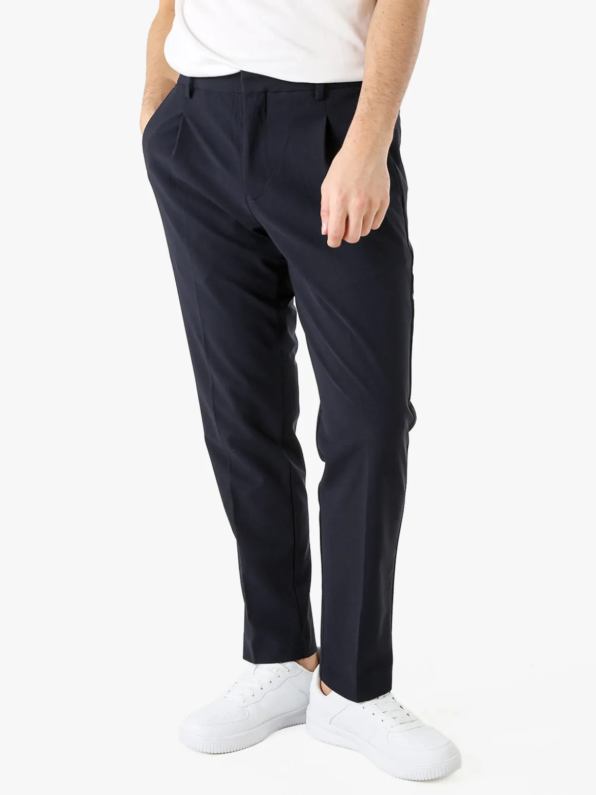 Warren Webber Pantaloni casual da uomo a gamba dritta - blu scuro