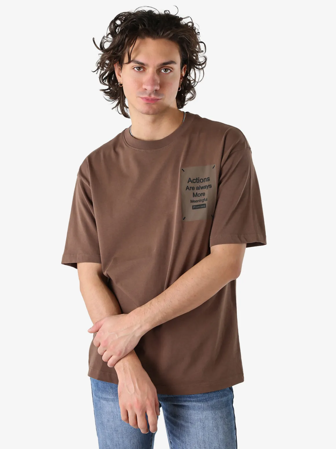 Warren Webber T-shirt oversize da uomo in cotone - nero
