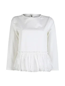 Wendy Trendy Maglia donna oversize con bordo finale a palloncino