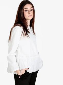 Wendy Trendy Maglia donna oversize con bordo finale a palloncino