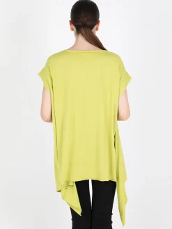 Wendy Trendy Maxi t-shirt donna asimmetrica in cotone