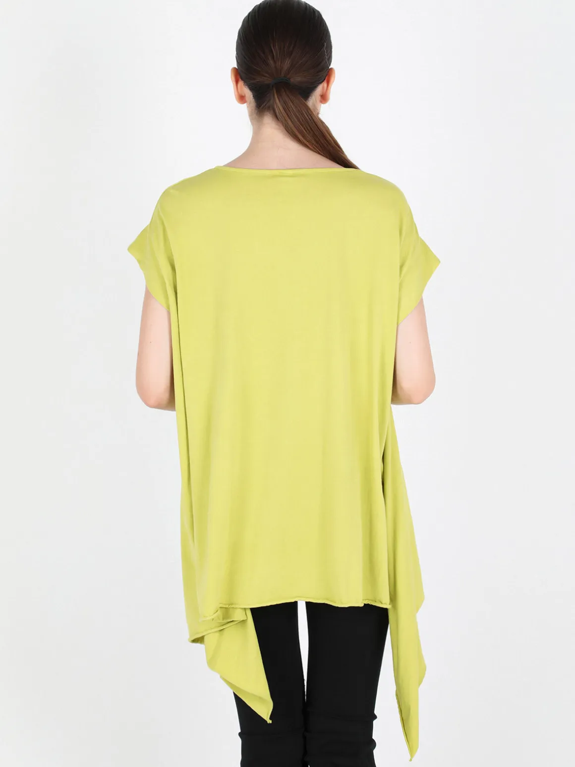 Wendy Trendy Maxi t-shirt donna asimmetrica in cotone