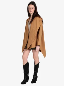 Wendy Trendy Trench donna aperto con spalle cadenti