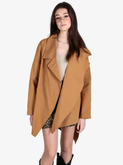 Wendy Trendy Trench donna aperto con spalle cadenti