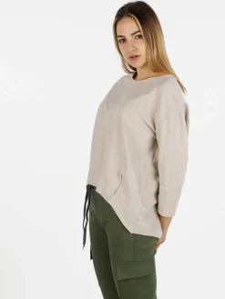 Wendy Trendy T-shirt donna a manica lunga con spacco dietro