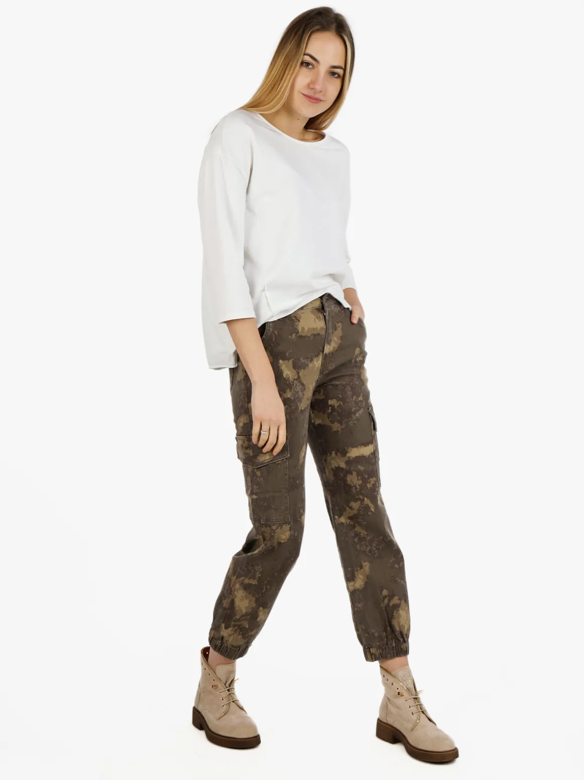 Wendy Trendy T-shirt donna a manica lunga con spacco dietro