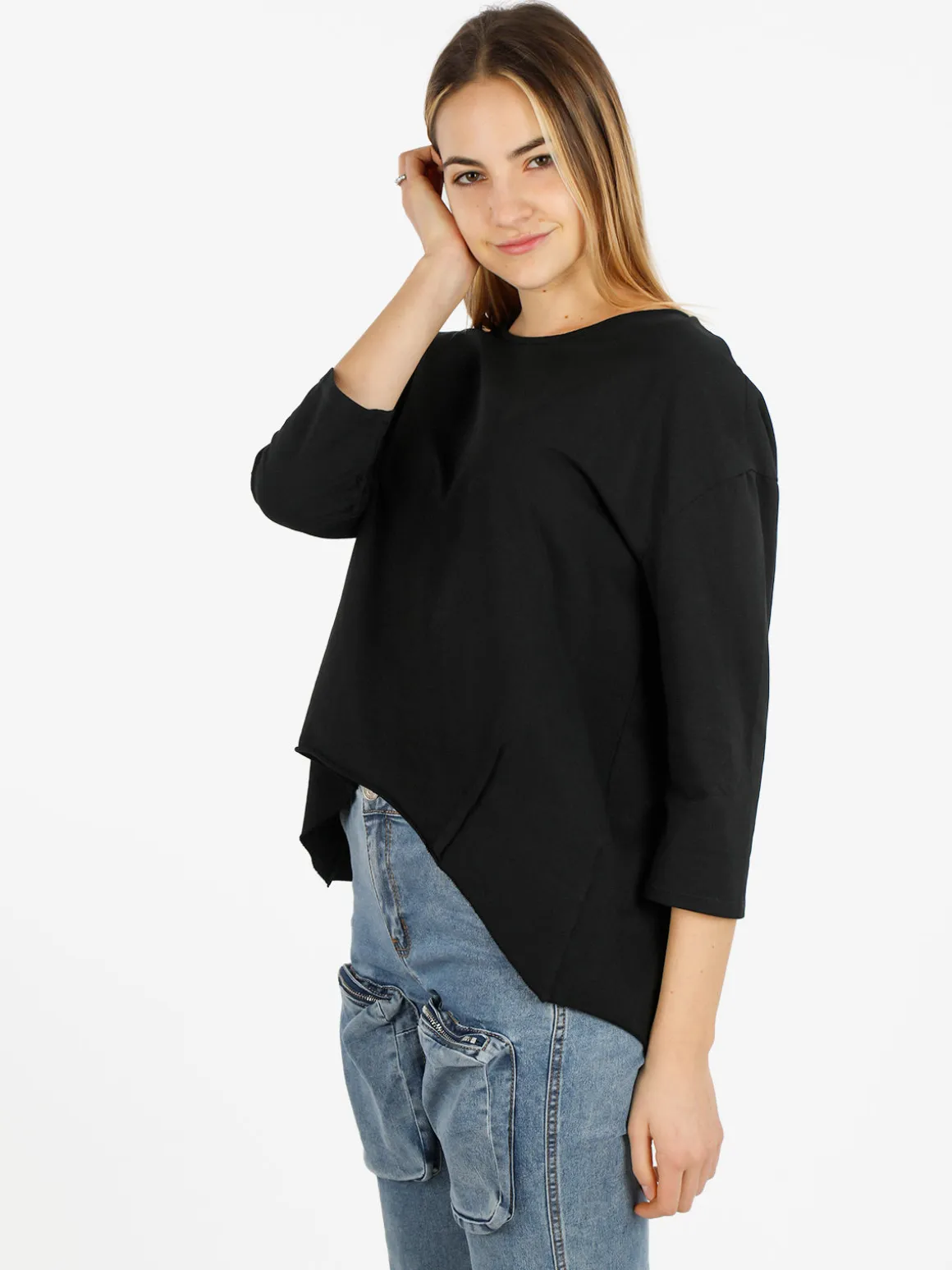 Wendy Trendy T-shirt donna a manica lunga con spacco dietro