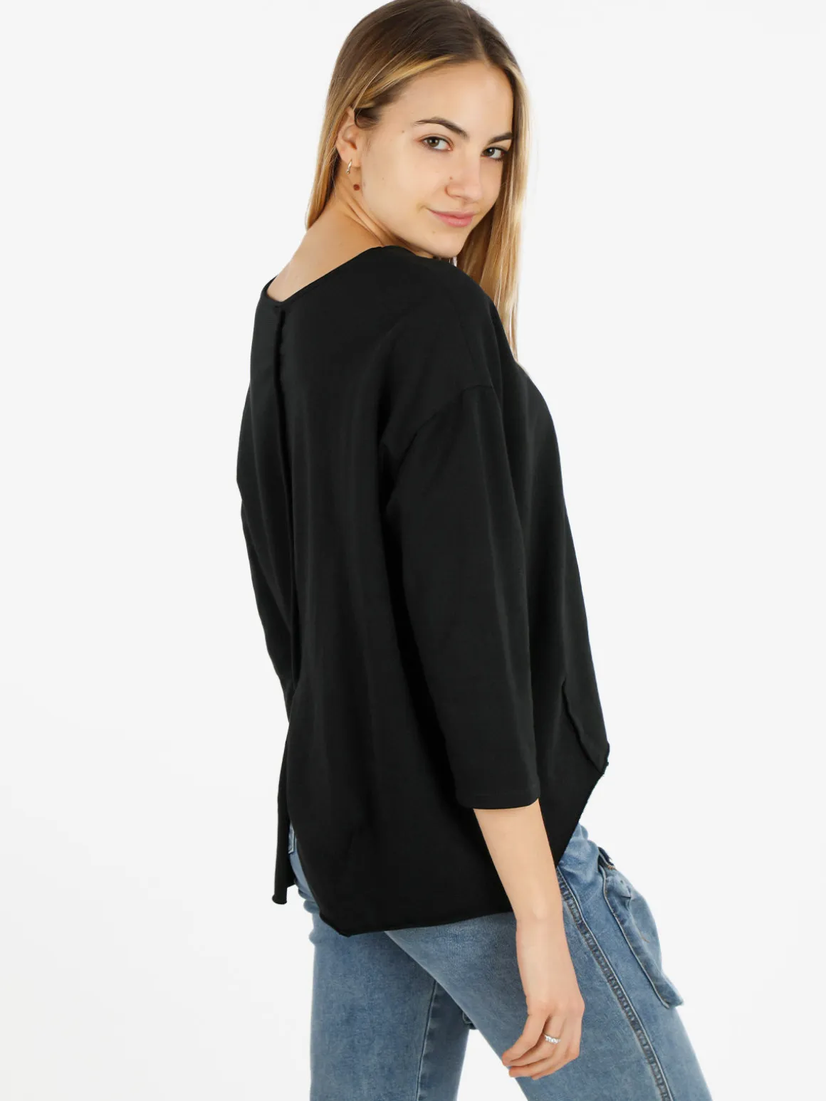 Wendy Trendy T-shirt donna a manica lunga con spacco dietro