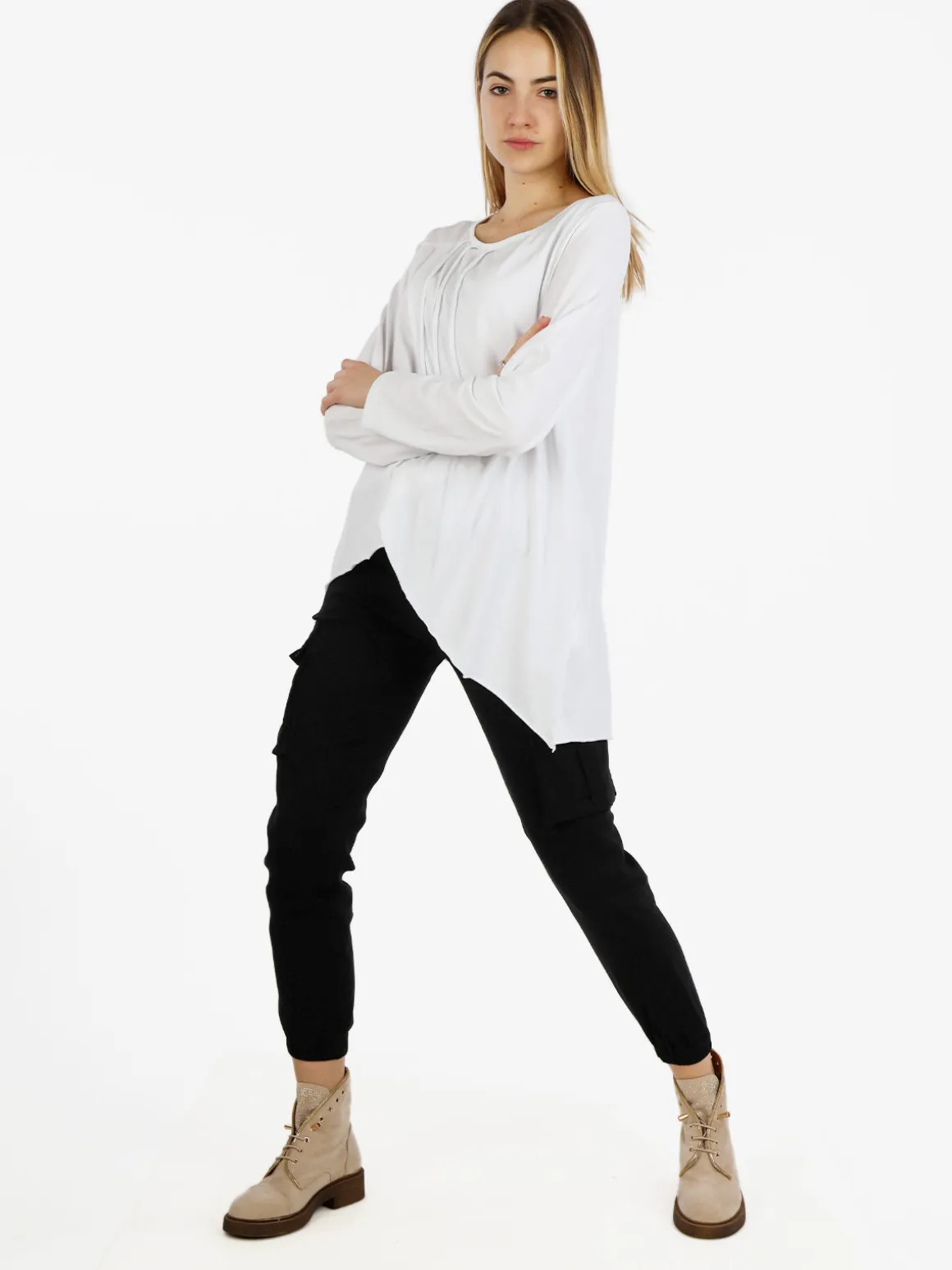 Wendy Trendy T-shirt donna lunga in cotone