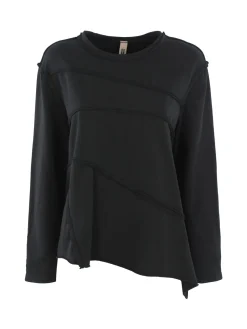 Wendy Trendy T-shirt donna oversize a manica lunga in cotone