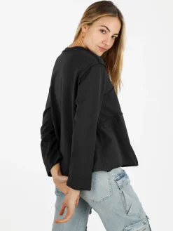 Wendy Trendy T-shirt donna oversize a manica lunga in cotone
