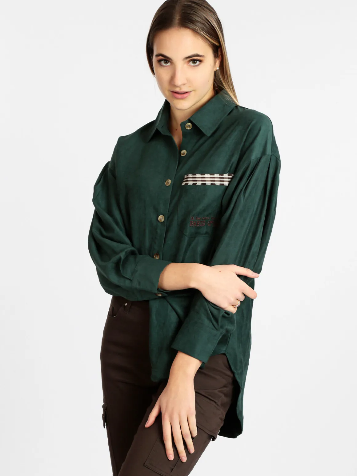 Wiya Camicia donna oversize con taschino