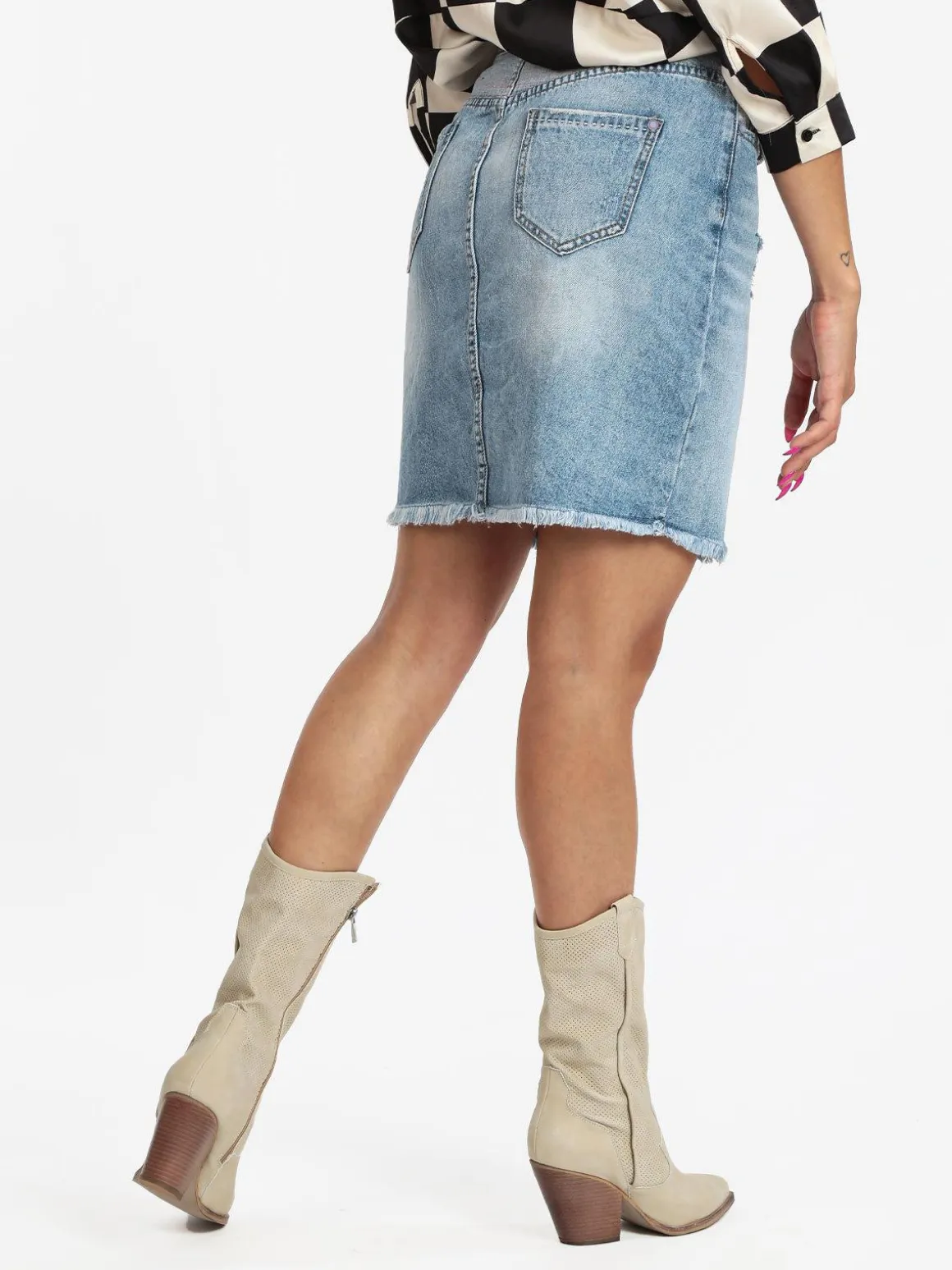 Wiya Gonna corta in jeans