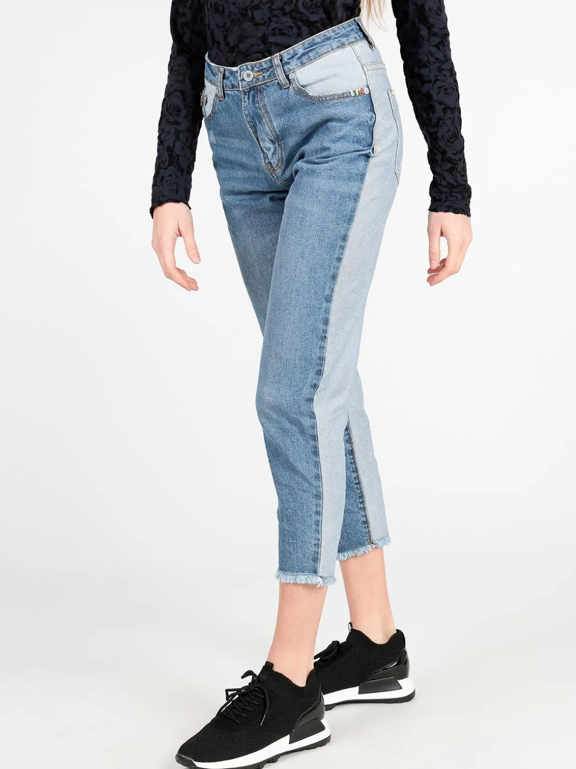 Wiya Jeans boyfriend bicolore
