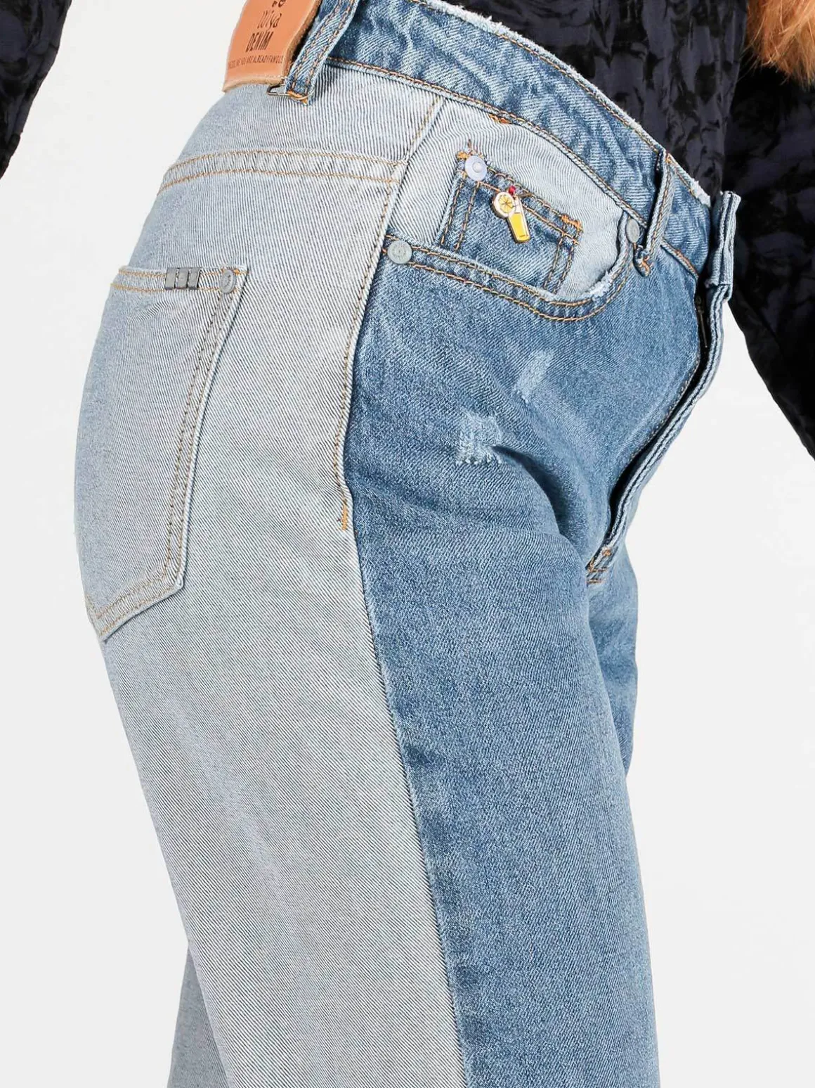 Wiya Jeans boyfriend bicolore