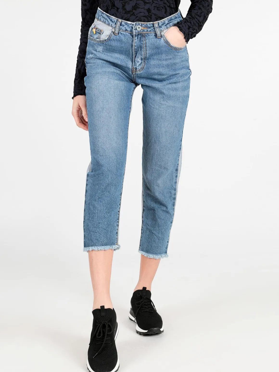 Wiya Jeans boyfriend bicolore