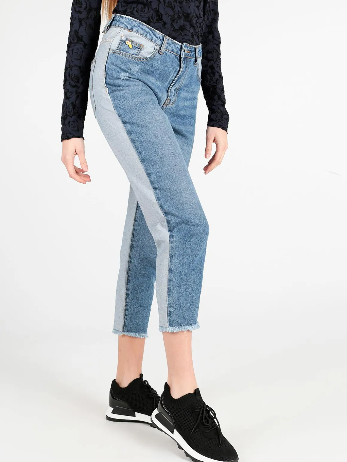 Wiya Jeans boyfriend bicolore