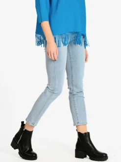 Wiya Jeans donna modello regular con ricami